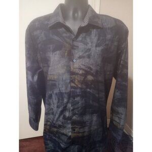 Bugatchi Uomo Shirt Paisley LS Button Up Flip Cuff Multicolor Mens 2XL